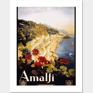 Amalfi, Italy Vintage Travel Poster Design Posters and Art